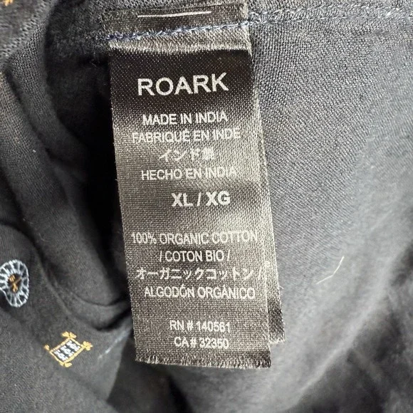 Roark Journey Camp Shirt Mens X-Large Black Blaveis Embroidered Huckberry Nordic - Picture 6 of 7